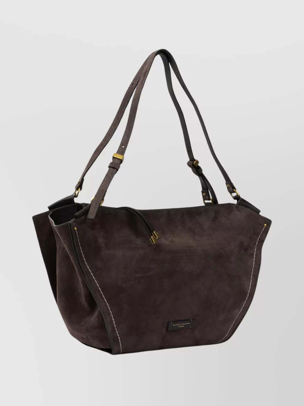 Gianni Chiarini Suede Finish Shoulder Bags With Metal Accents