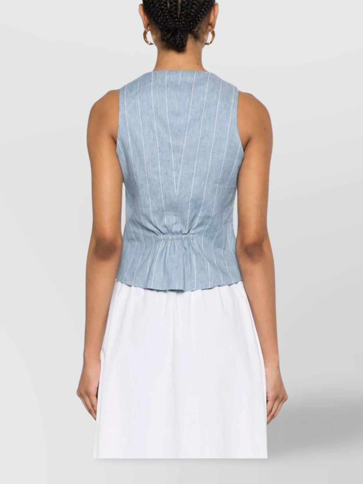 Tagliatore Striped Linen Cotton Blend Vest