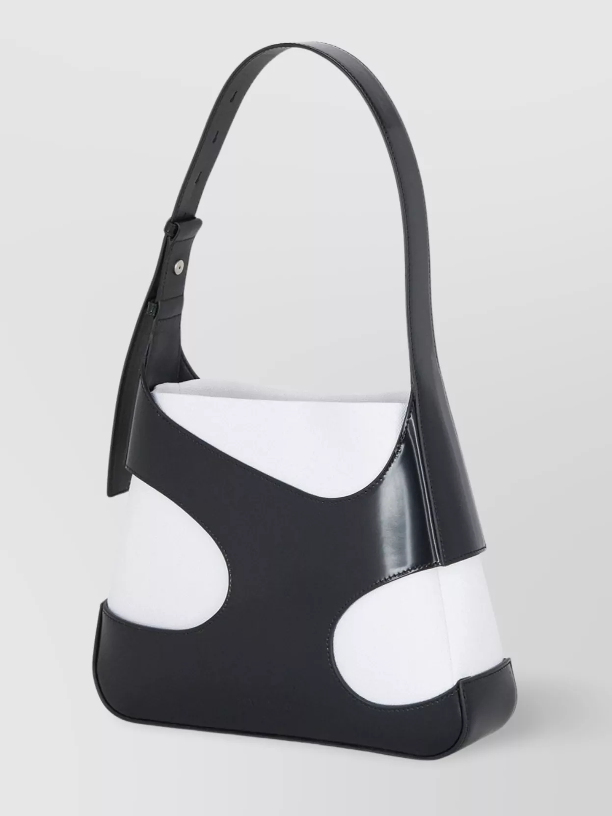 Shop Ferragamo Leather And Fabric Shoulder Bag