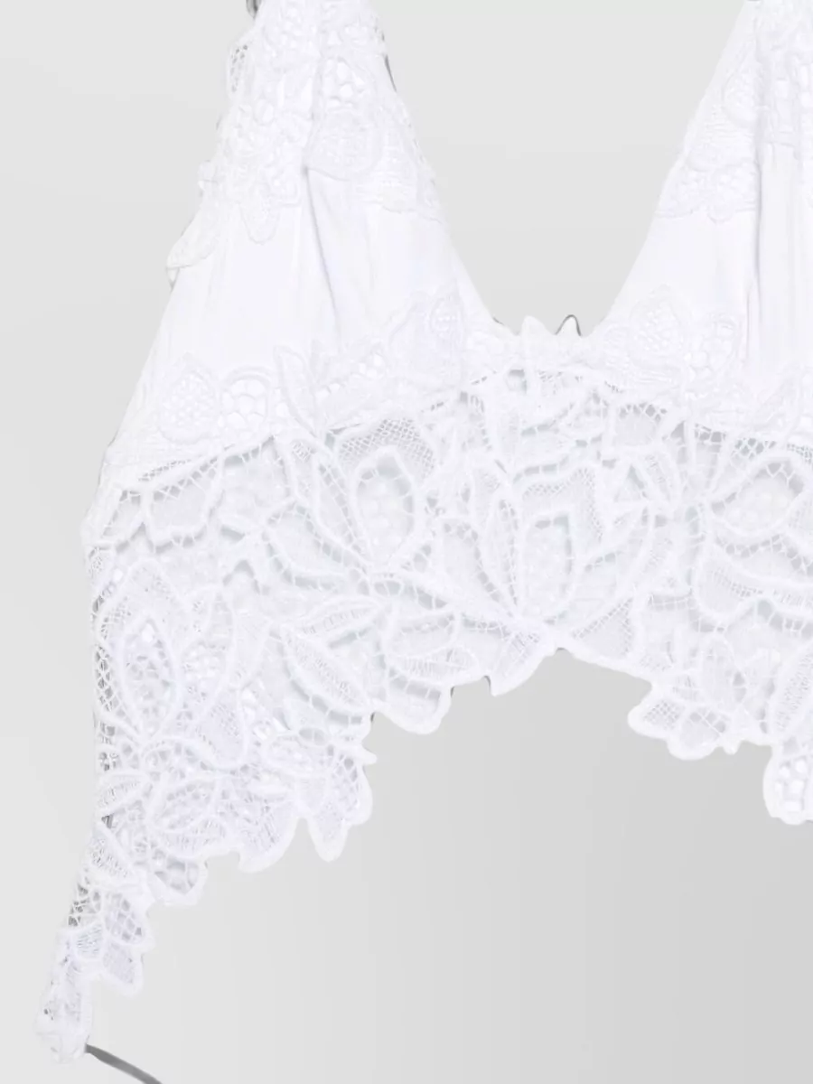 Ermanno Scervino Lace Halterneck V-Neck Bodysuit