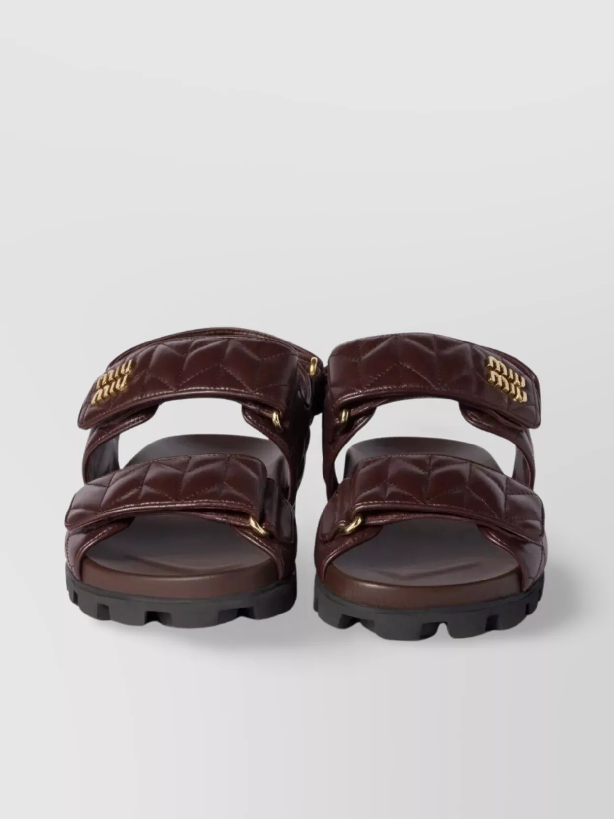 Miu Miu Quilted Nappa Leather Sandals With Ridged Sole