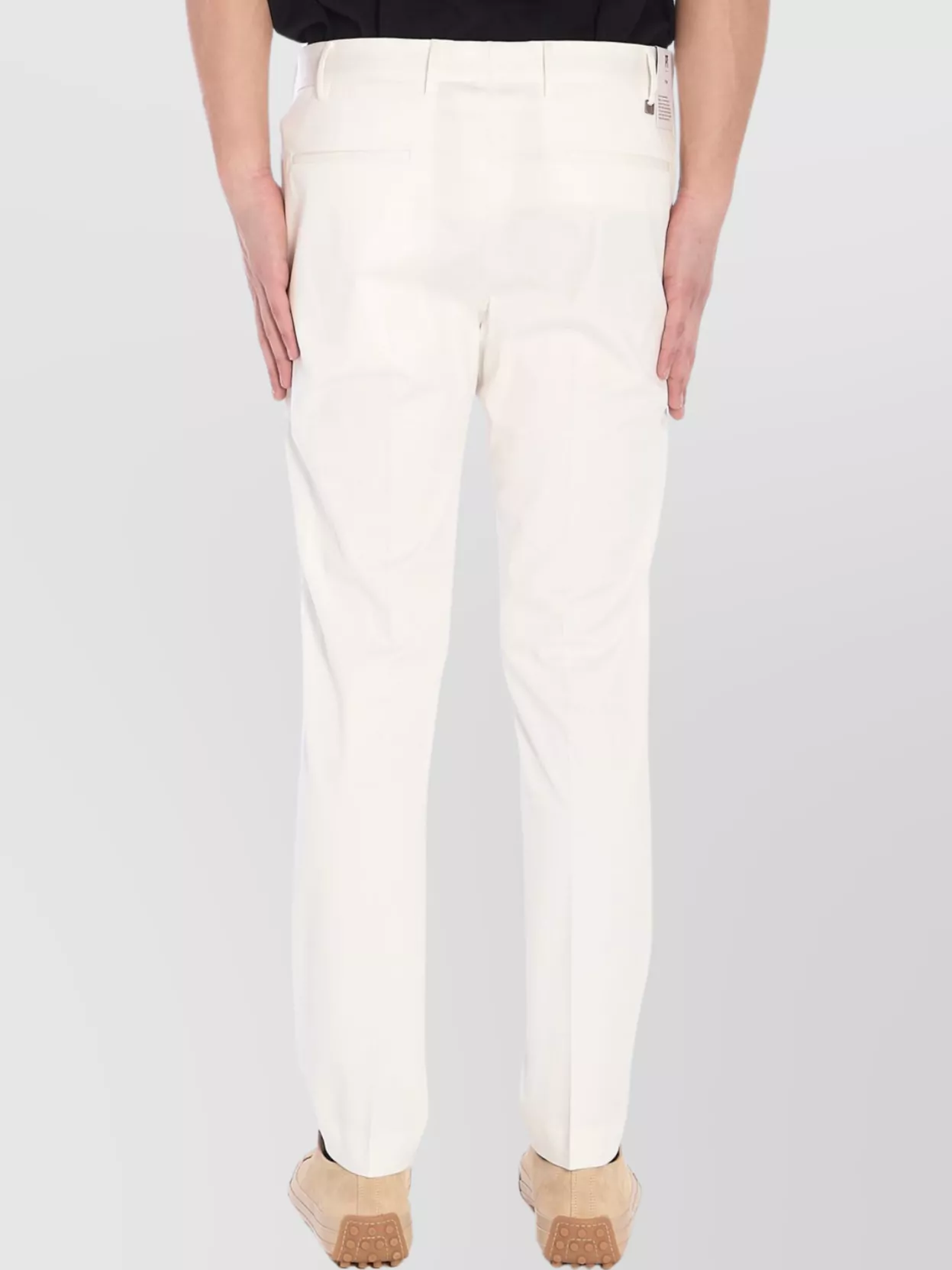 Pt Torino Slim Fit Cotton Blend Trousers With Pockets