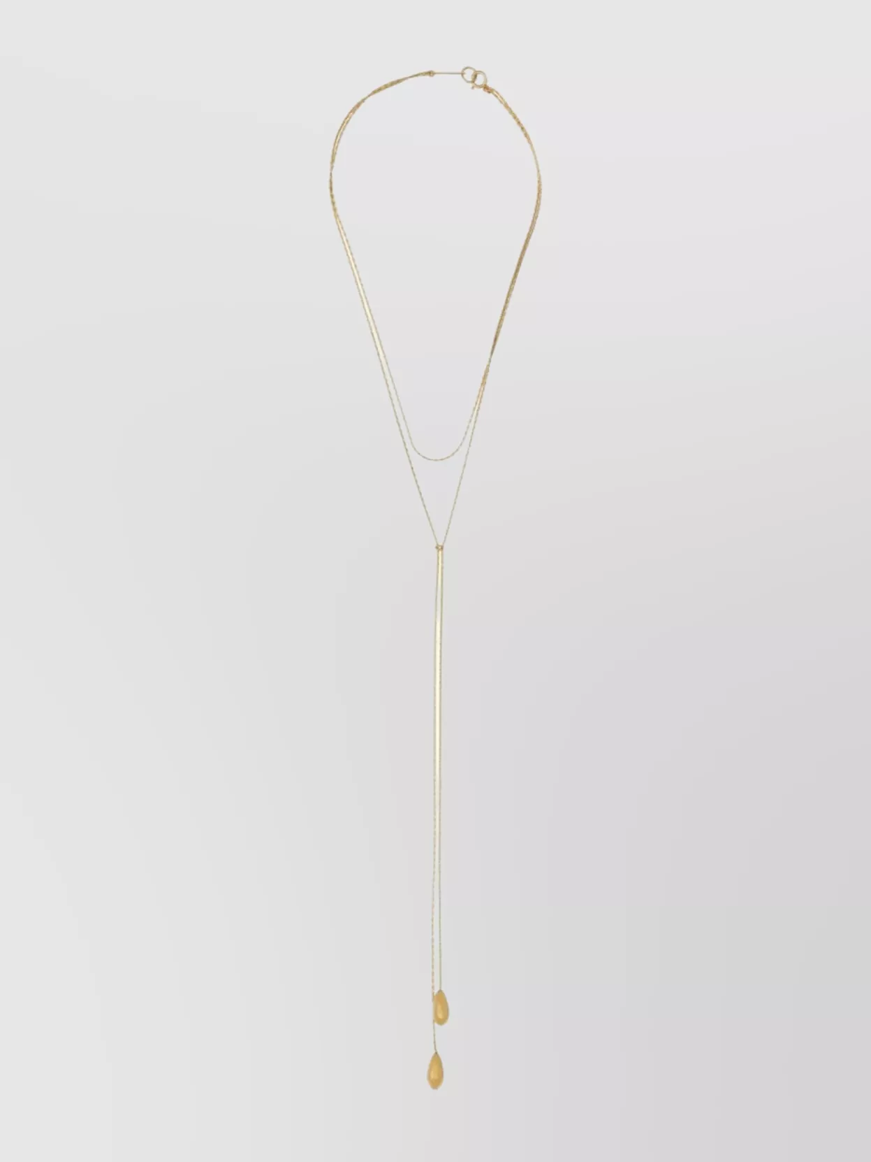 Isabel Marant Long Necklace Layered Teardrop Pendants In Gold