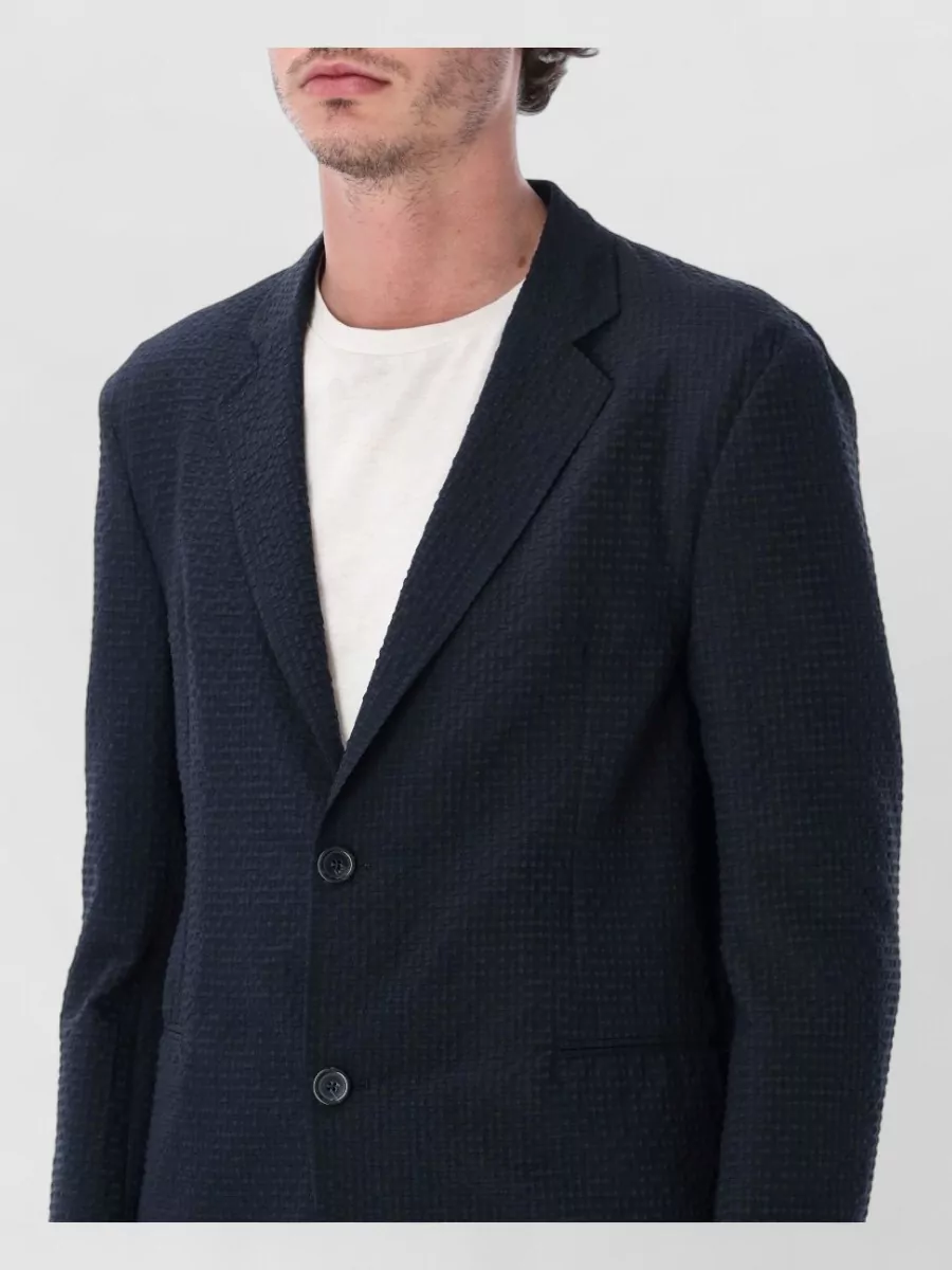 Emporio Armani Seersucker Single-Breasted Blazer