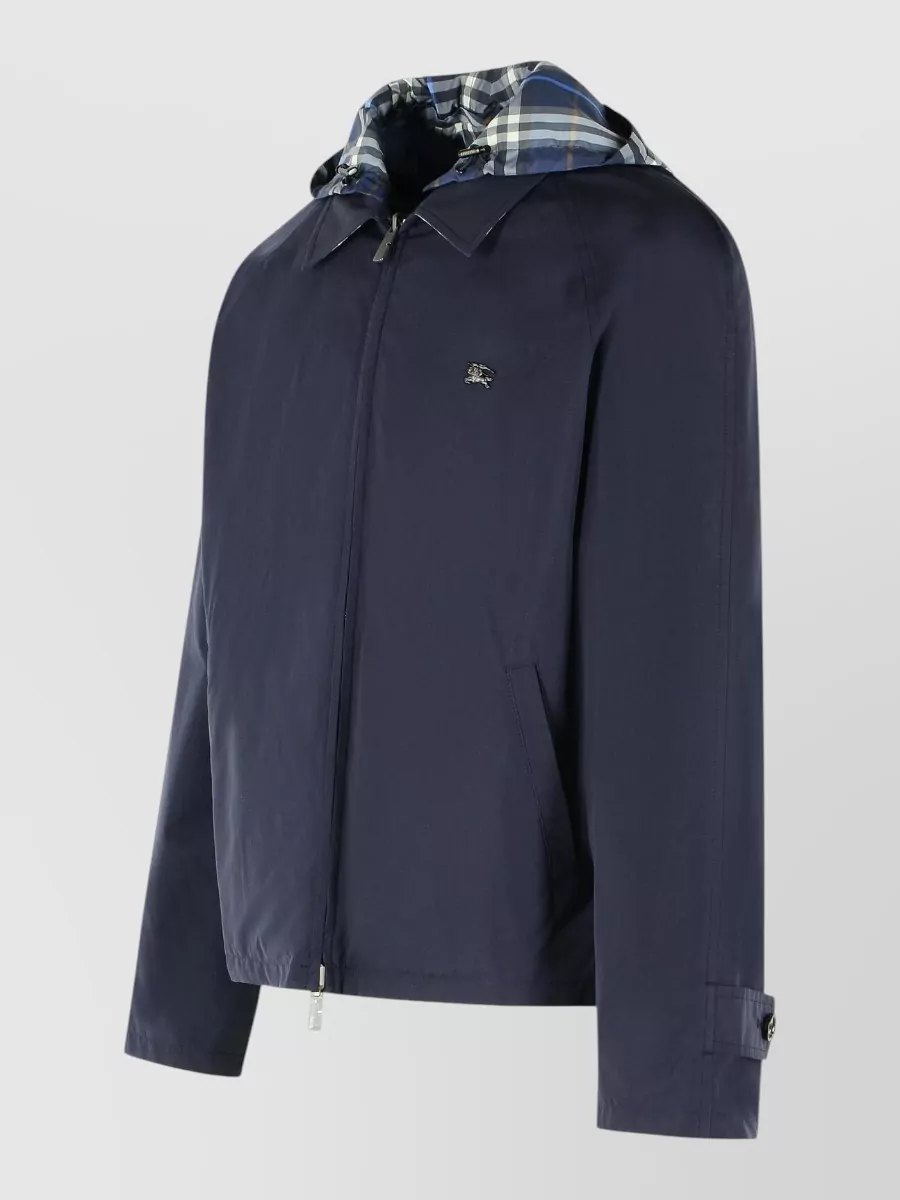 Burberry Cotton Reversible Hooded Jacket Button Cuffs