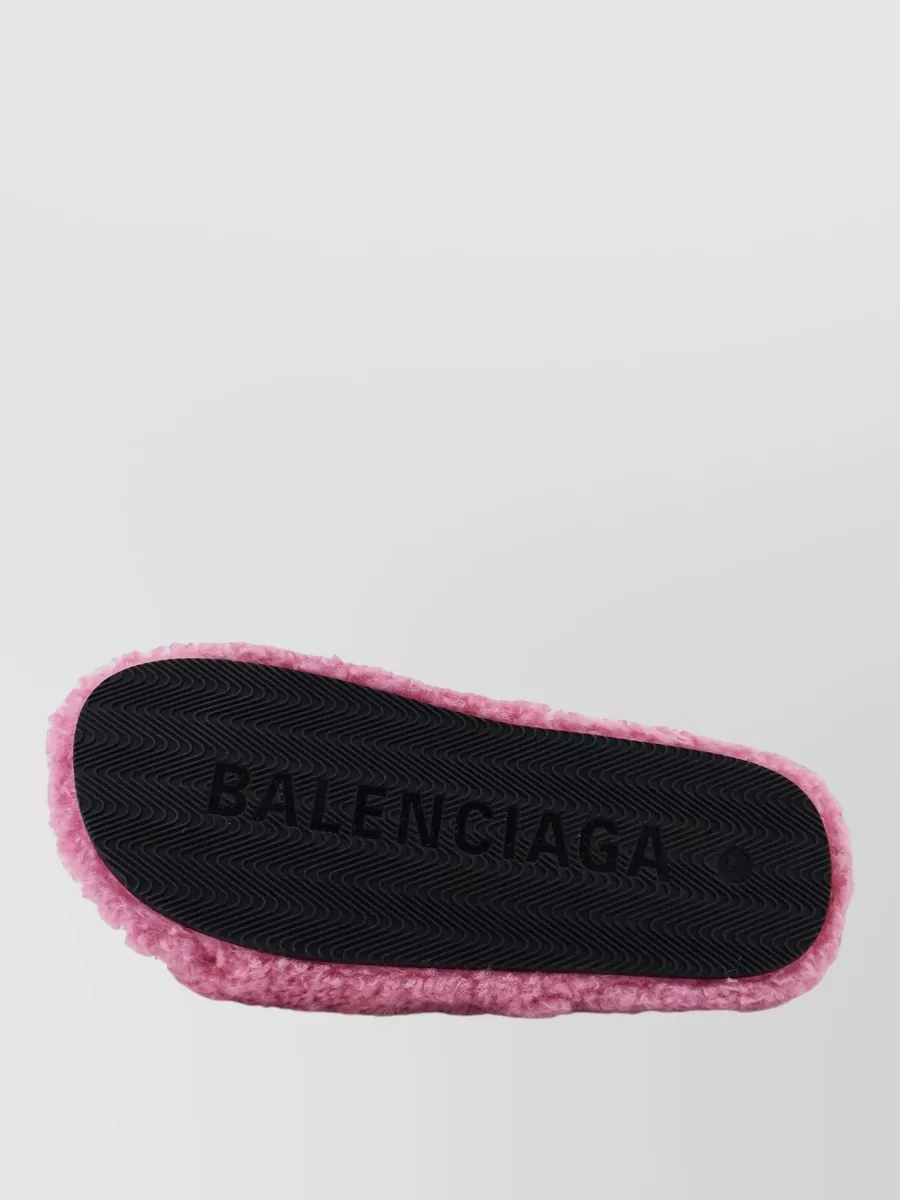 Balenciaga Flat Sandals Open Toe Faux Fur