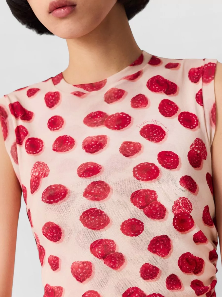 Stella Mccartney Raspberry Printed Sleeveless Mini Dress