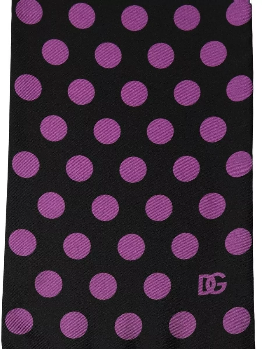 Dolce&Gabbana Silk Polka-Dot Fringed Scarf