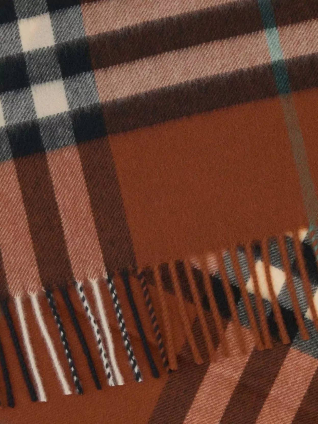 Burberry Cashmere Scarf With Embroidered Fringed Edges