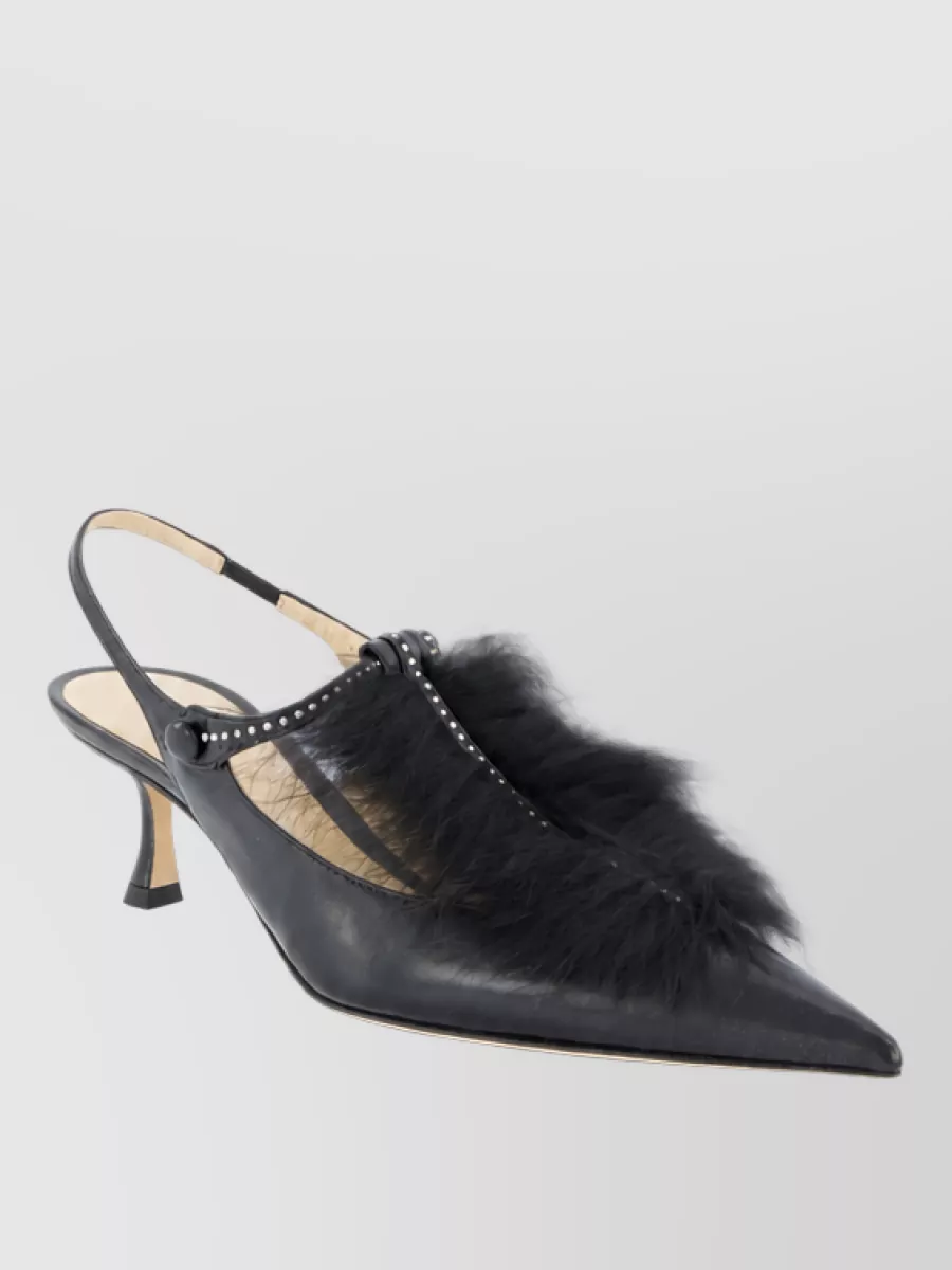 Fendi Leather Slingback Mules