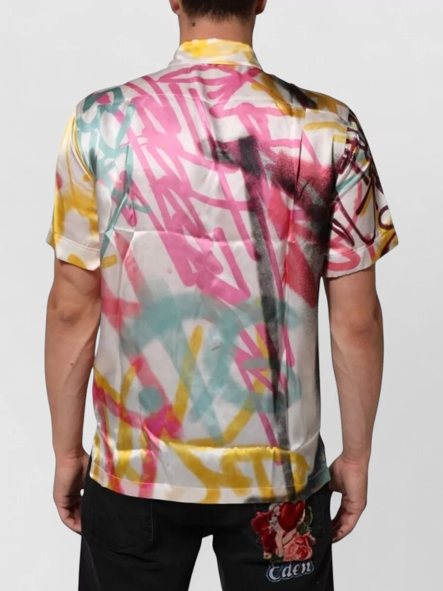 Dolce&Gabbana Silk Printed Short-Sleeve Shirt