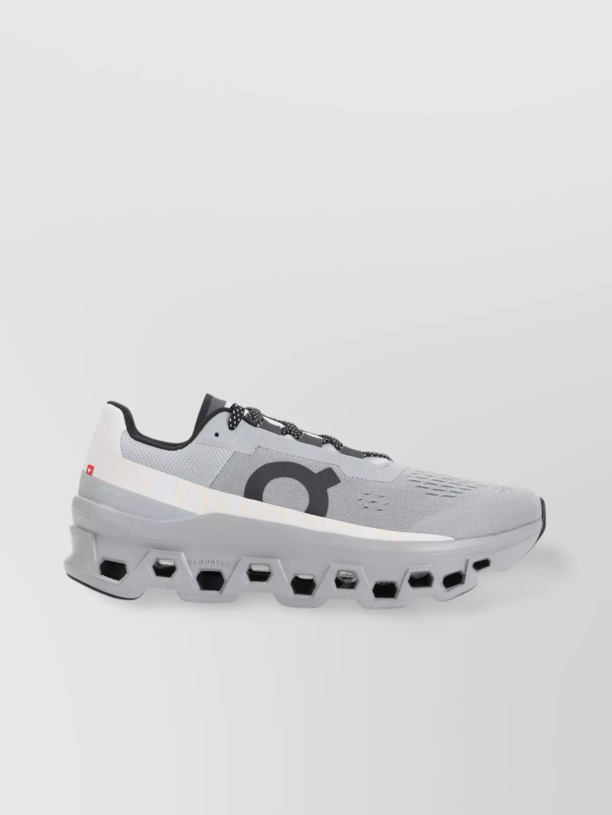 On Breathable Grey Sneakers With Robust Rubber Sole