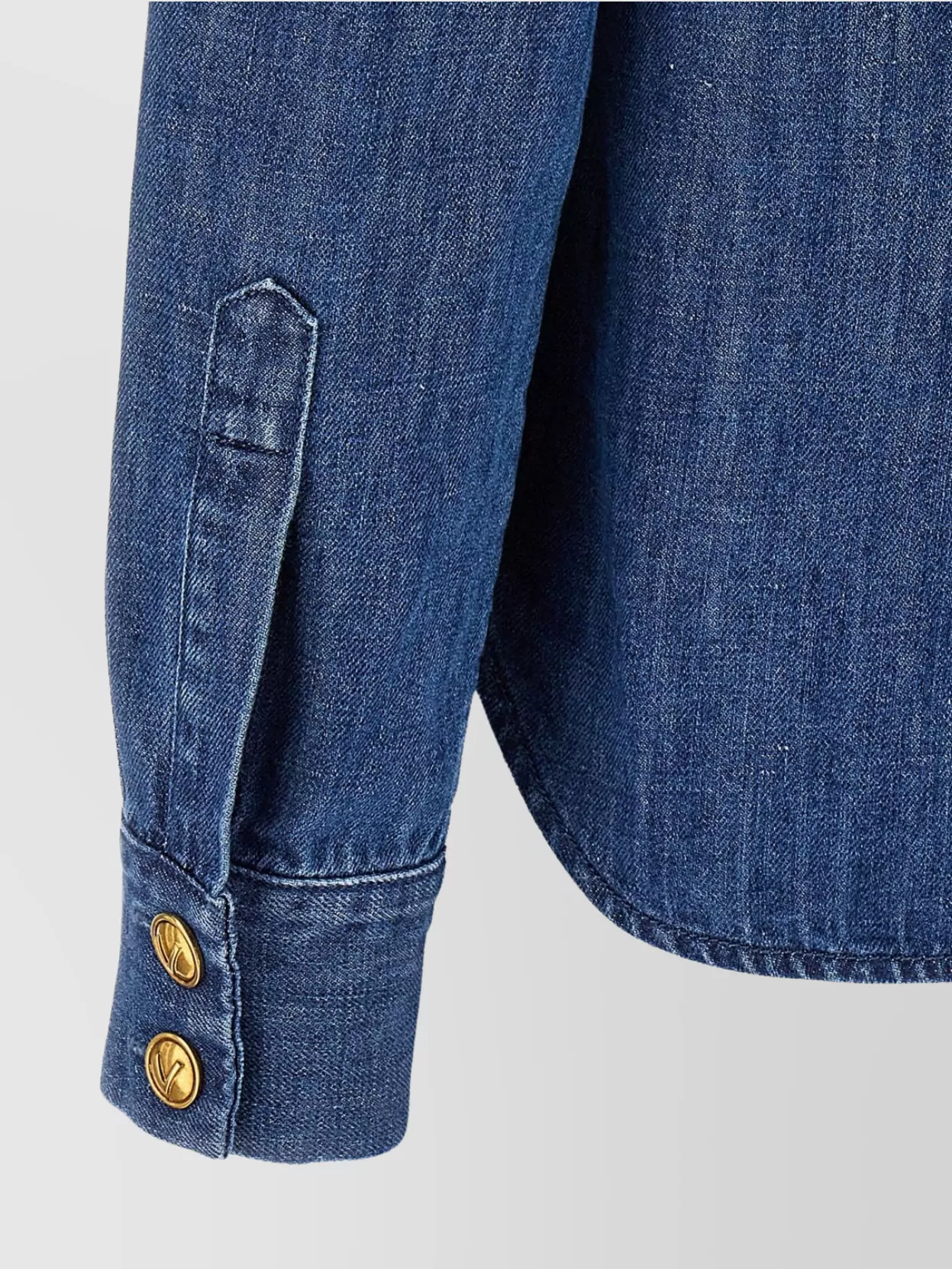 Shop Valentino Denim Shirt With Chest Pockets And Epaulettes