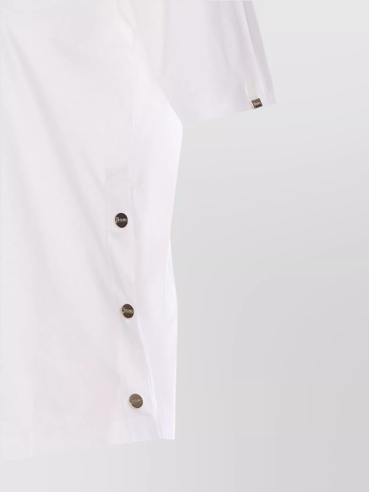 Herno Crewneck Short Sleeves Round Neck Button Embellishments