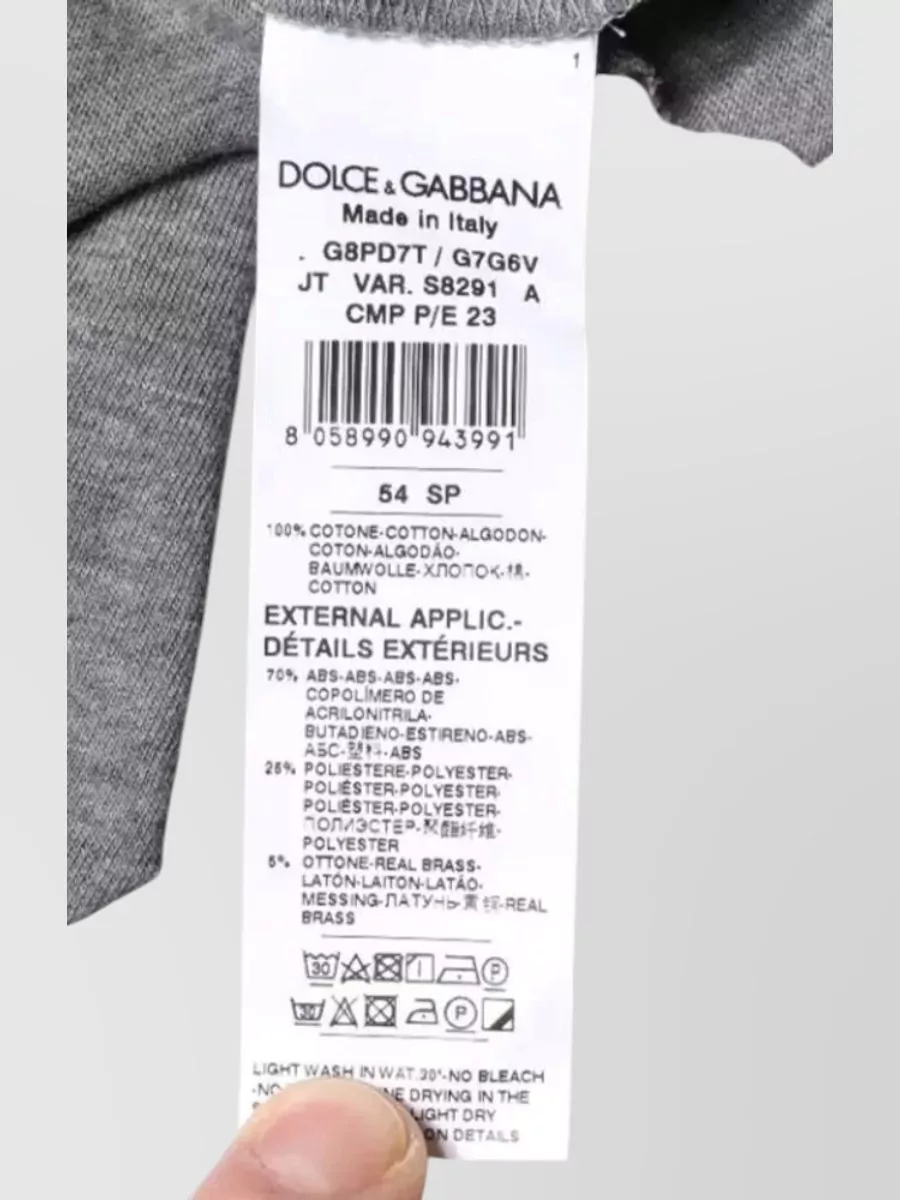 Dolce&Gabbana Cotton Logo Crew Neck Distressed T-Shirt