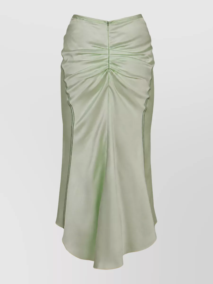 Victoria Beckham Gathered Crepe Midi Skirt