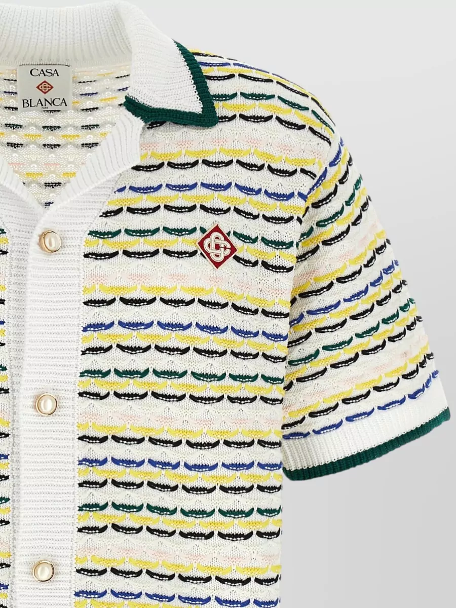 Casablanca Cotton Crochet Short Sleeve Shirt