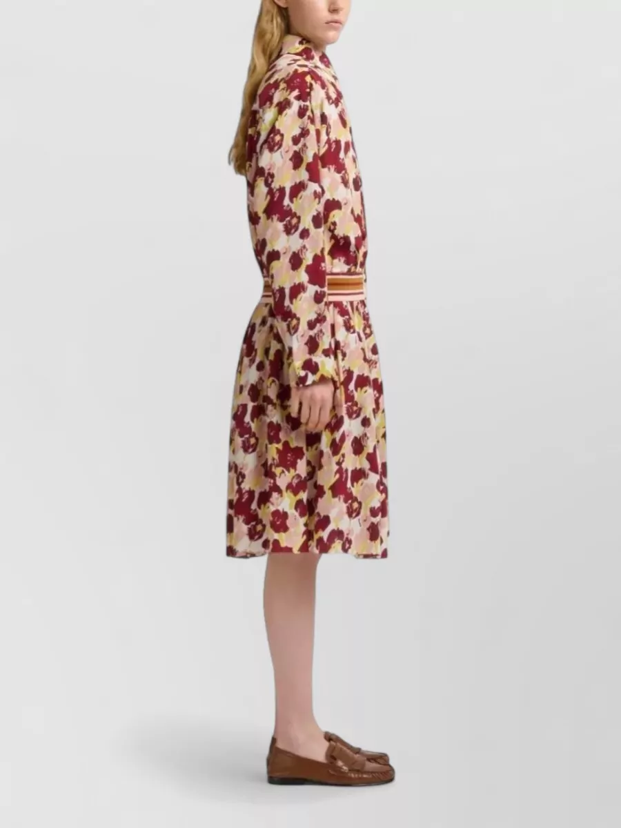 Marni Silk Floral-Print Pleated Midi Skirt