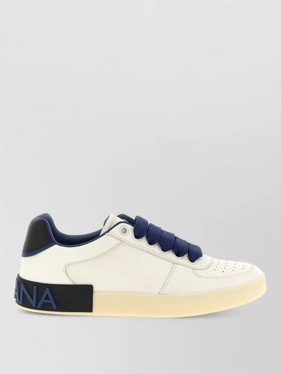 Dolce&Gabbana Portofino Sneakers Perforated Toe Contrast Laces