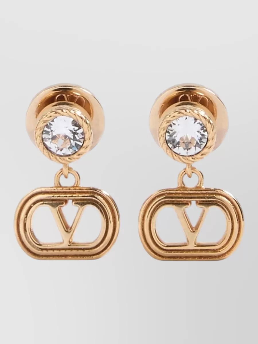 Valentino Garavani Crystal-Embellished Ovalette Earrings