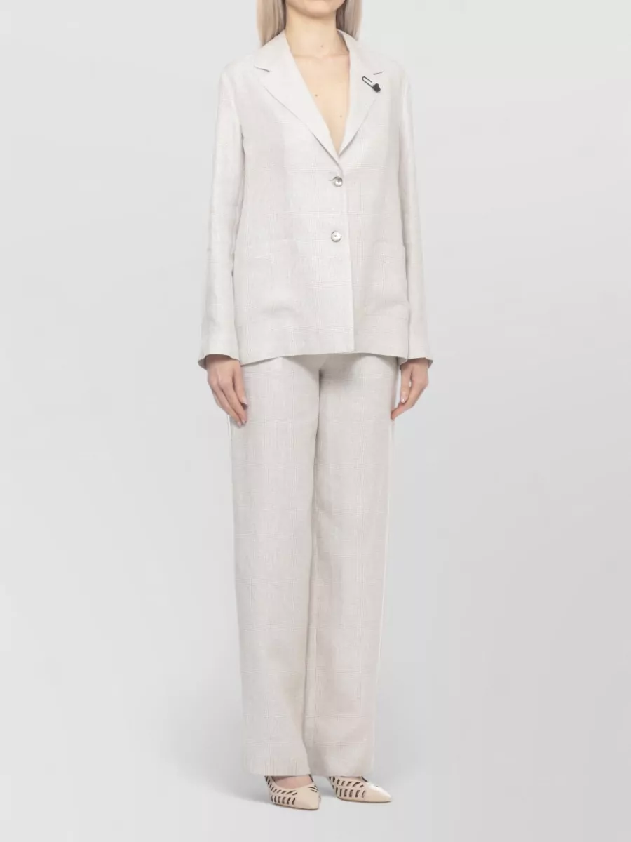 Lardini Linen Single-Breasted Blazer