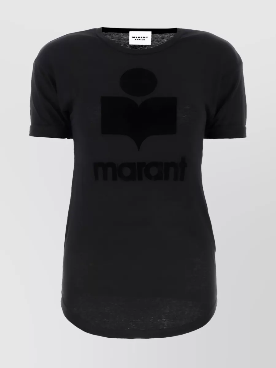 Shop Isabel Marant Étoile Relaxed Logo Print T-shirt In Black