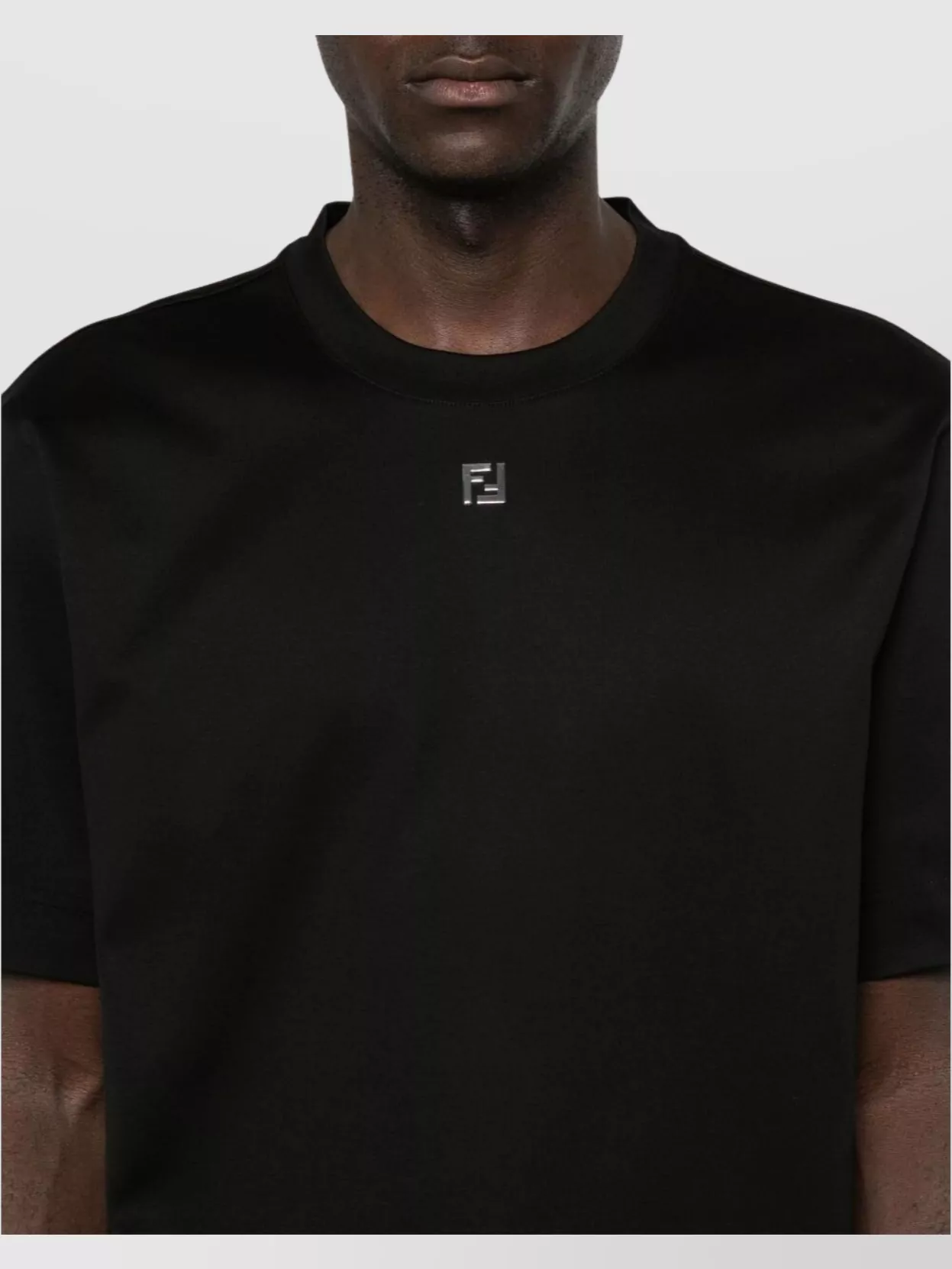 Fendi Crew Neck Cotton Jersey T-Shirt