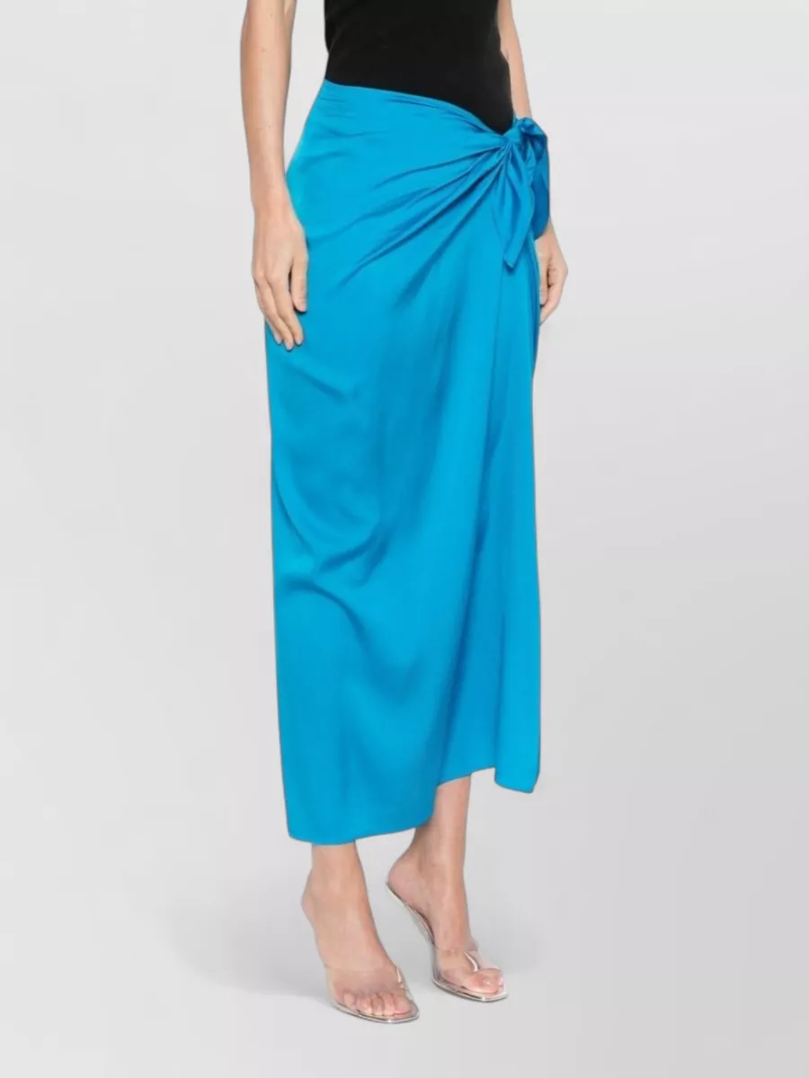 Silk95Five Silk High-Rise Wrap Skirt