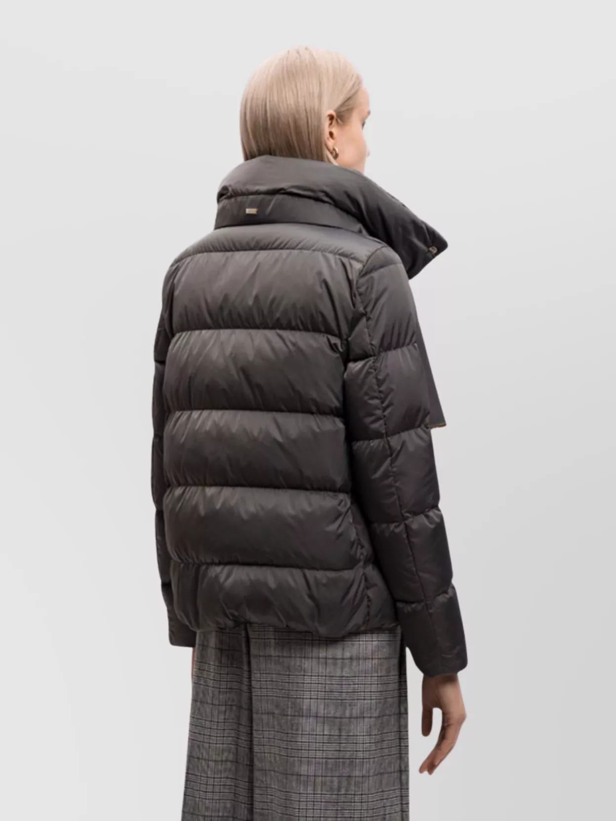Herno Luxe Satin Padded Jacket With High Collar
