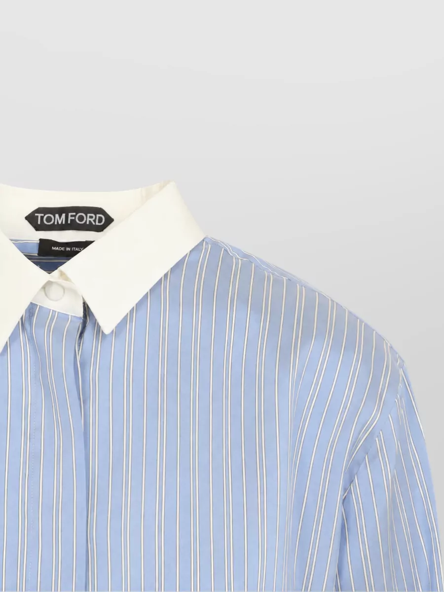 Tom Ford Striped Silk Long-Sleeve Shirt