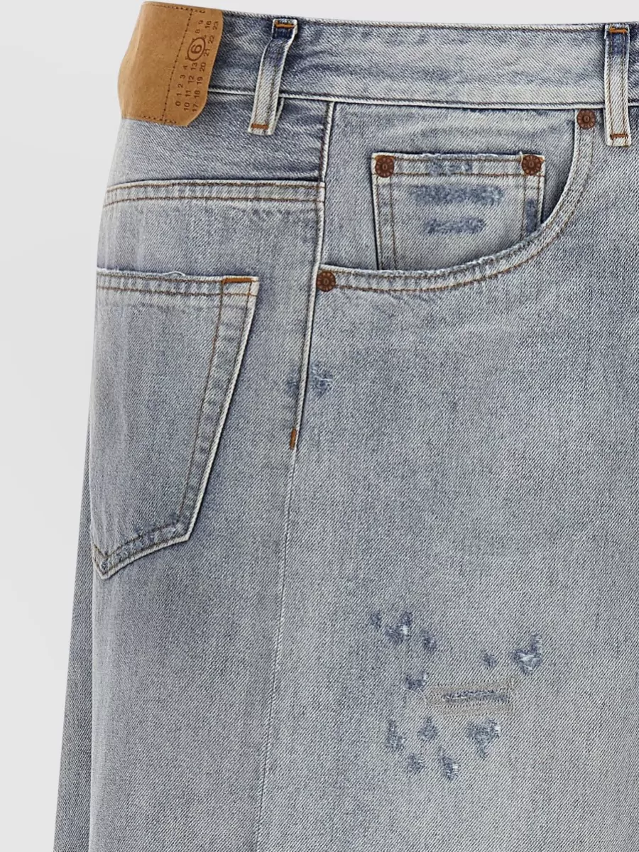 Mm6 Maison Margiela Asymmetrical Skirt Side Slit Belt Loops