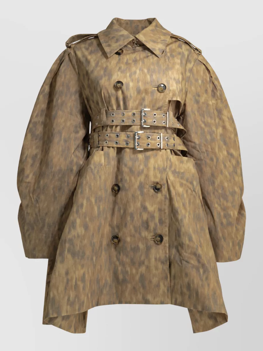 Ganni Animal print trench coat