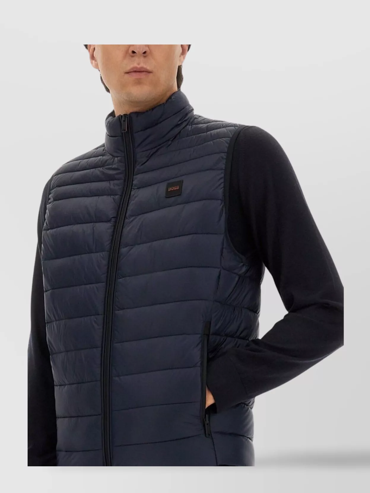 Boss Padded Sleeveless Vest High Neck