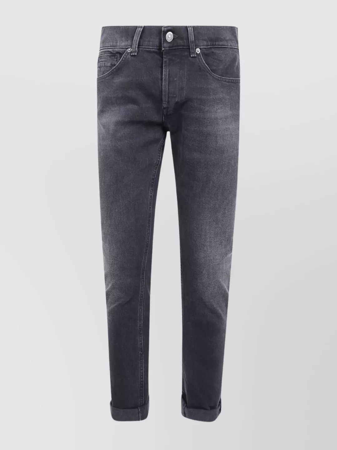 Dondup Casual Trousers Rolled Cuffs In Gray