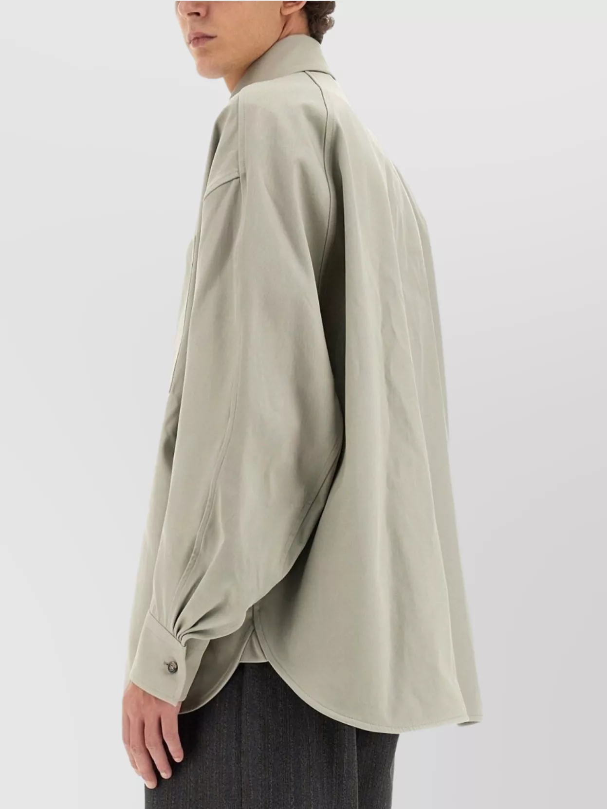 Bottega Veneta Oversized Longline Cotton Twill Shirt