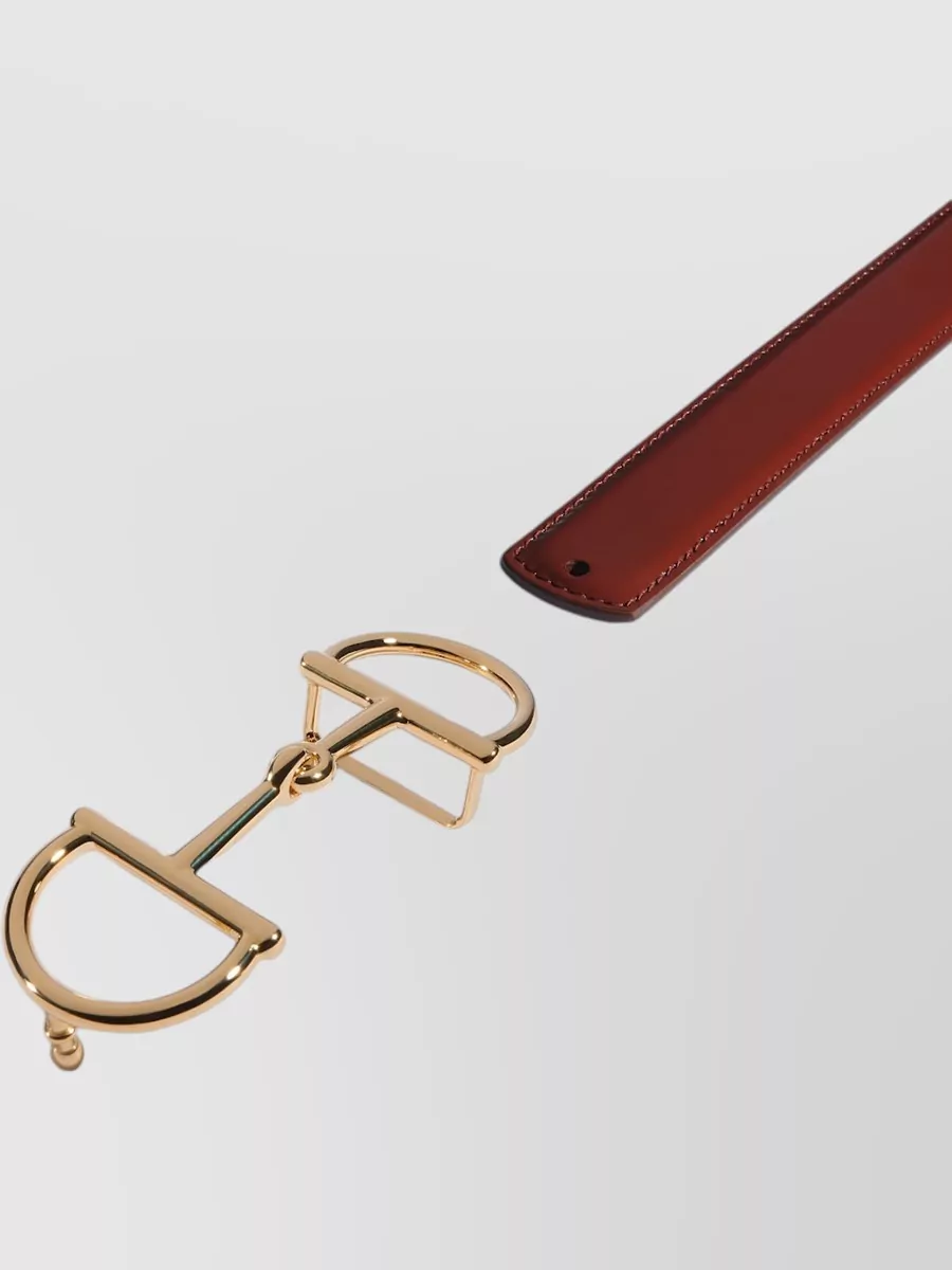 Gucci Leather Reversible Belt With Horsebit Buckle