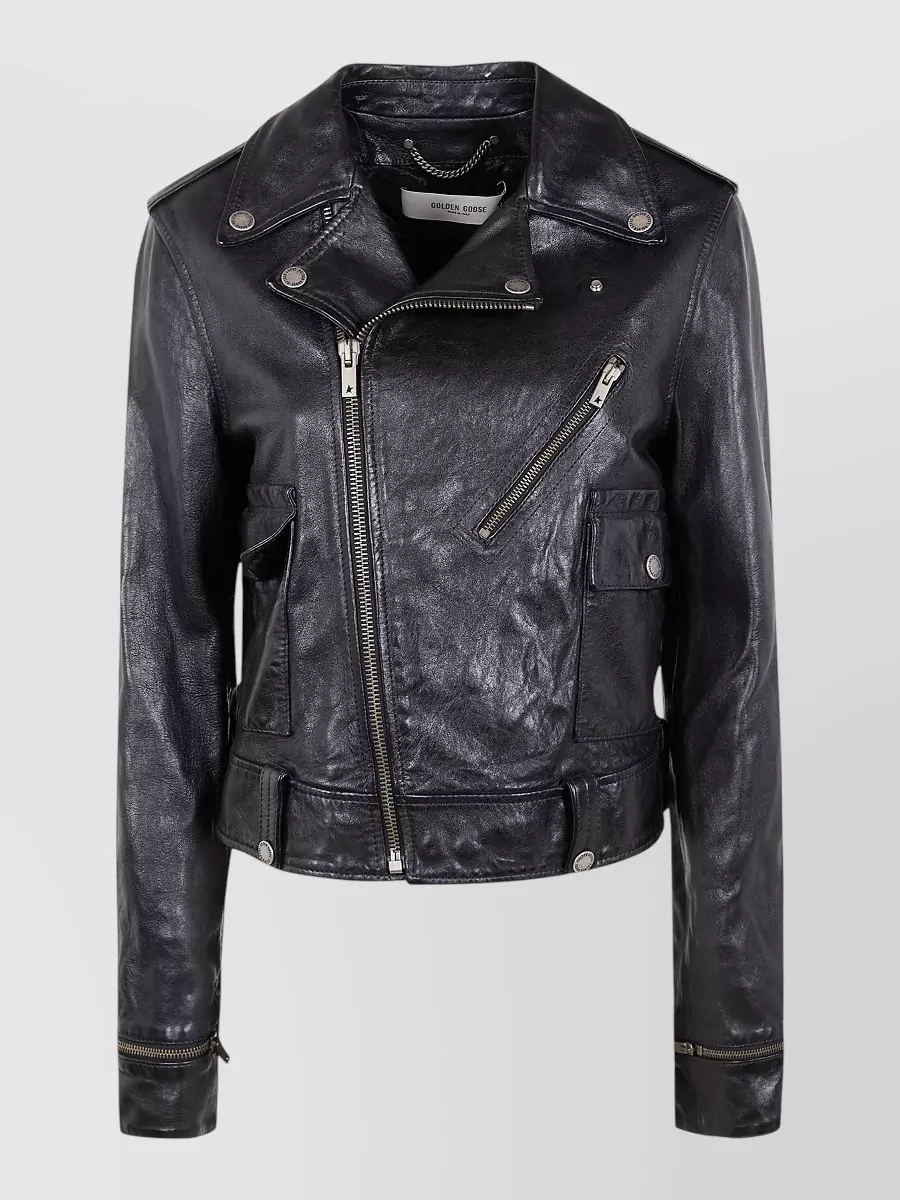 Golden Goose leather biker jacket