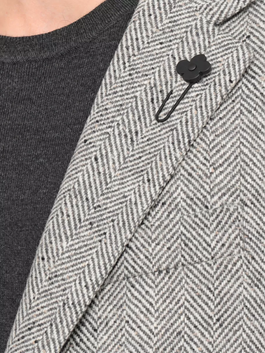 Lardini Herringbone Wool Coat