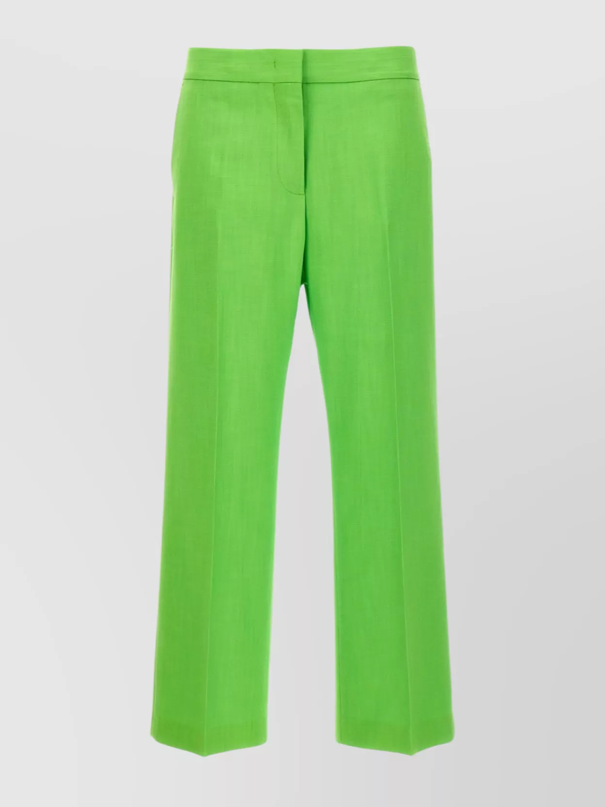 Msgm Straight-leg Cropped Trousers In Green