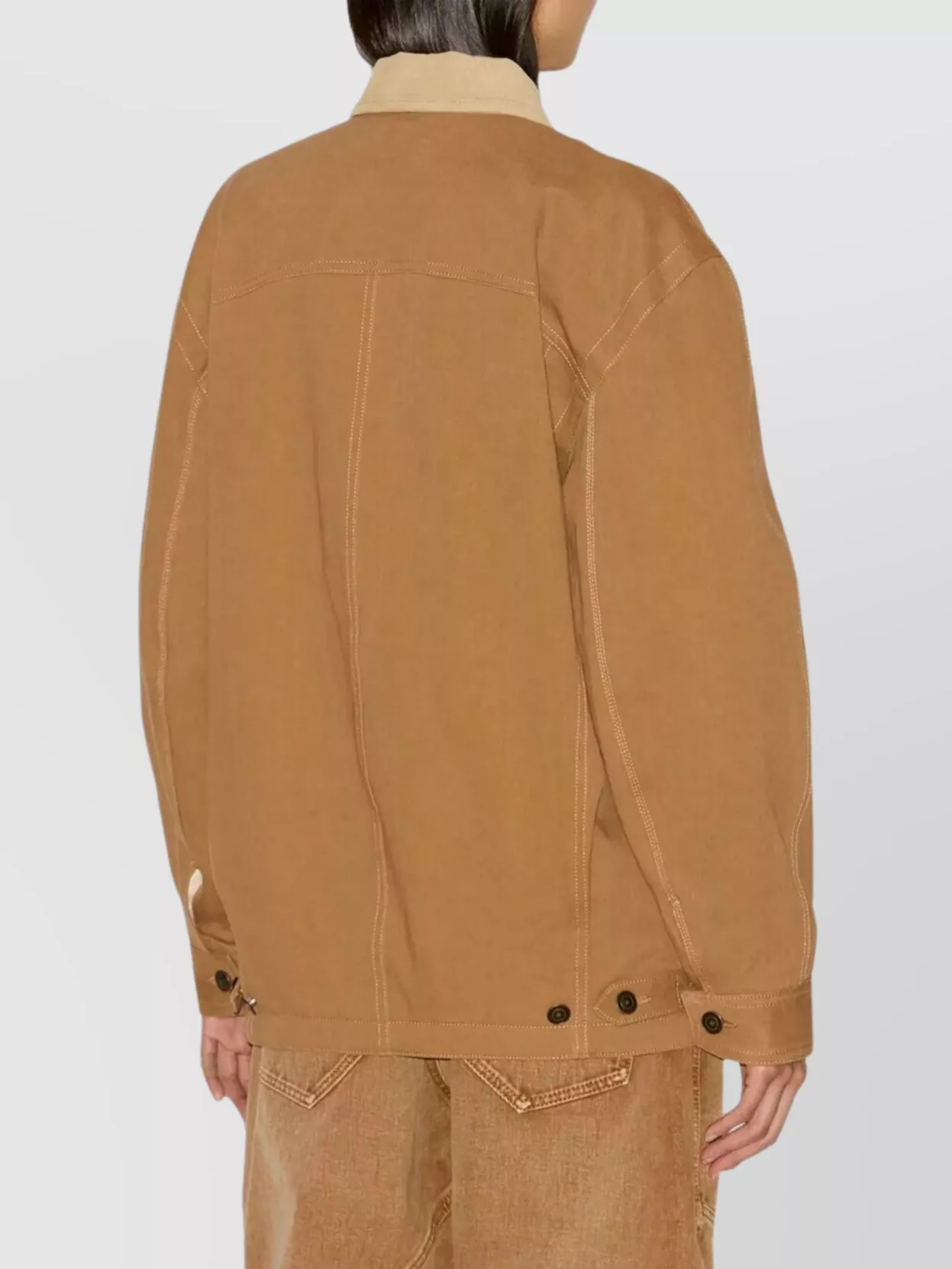 【関税&送料込】Isabel Marant Giacca Workwear Ninon In Canva ISABEL MARANT Ninon corduroy-trimmed cotton-twill jacket