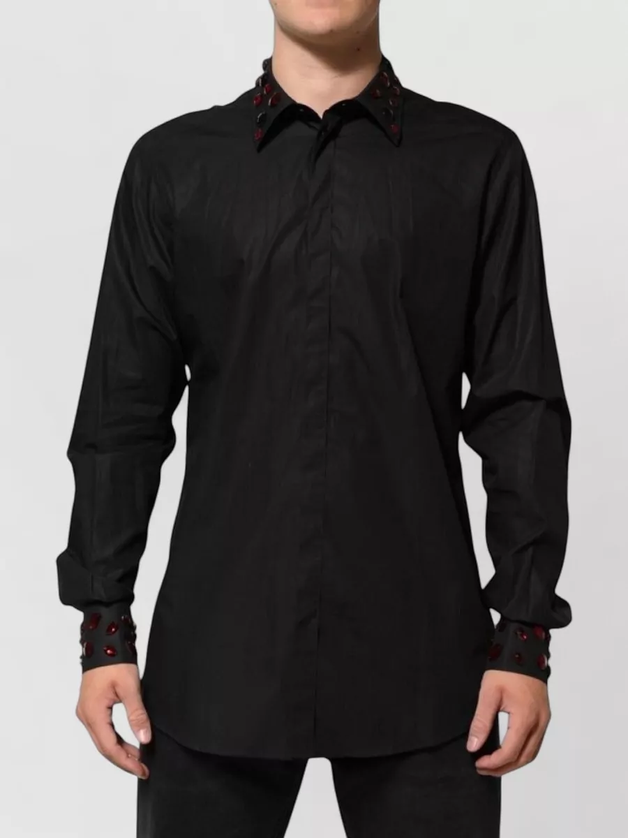 Dolce&Gabbana Embellished cotton long-sleeve shirt