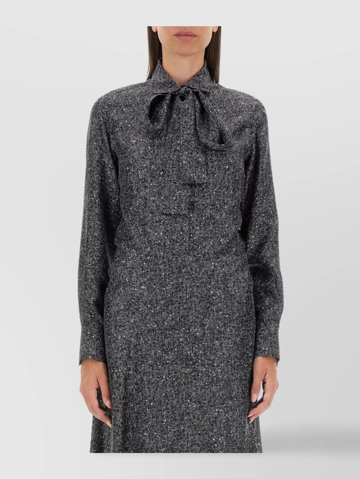 Shop Kiton Bow Detail Midi Dress