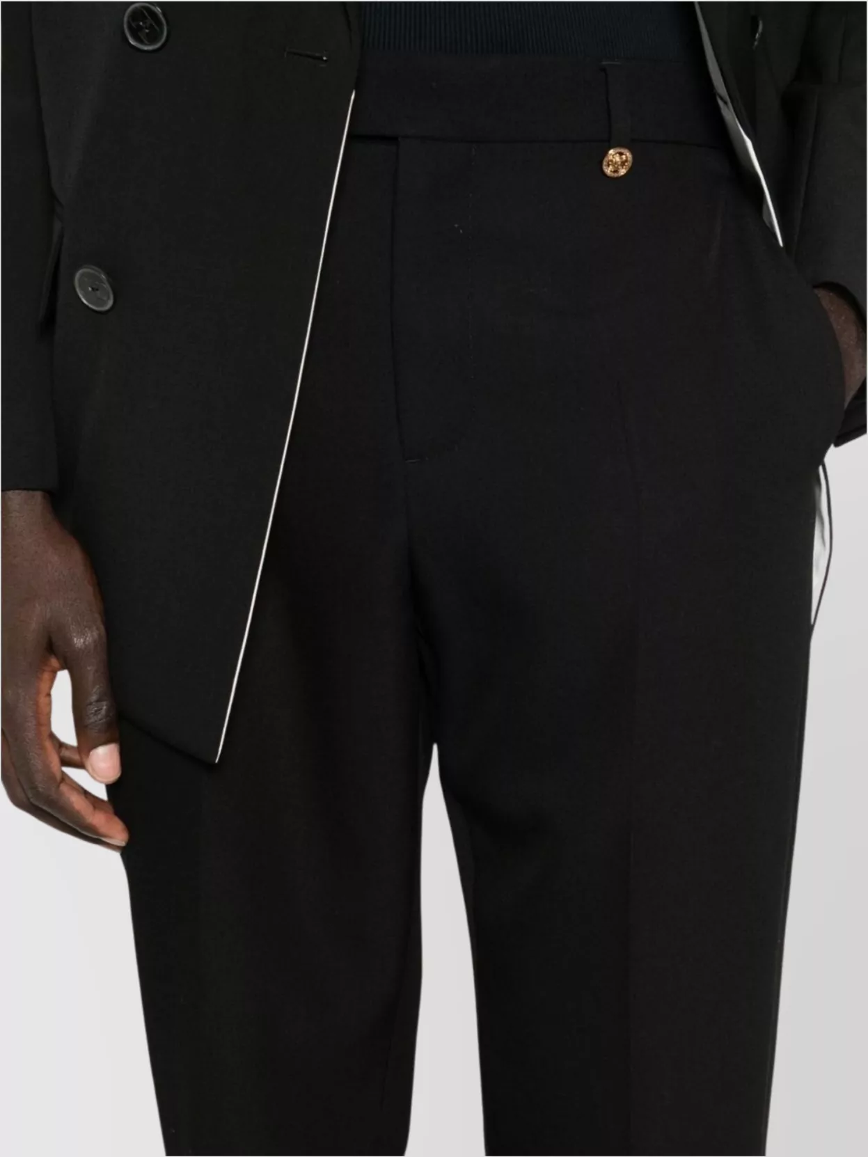 Versace Straight Trousers With Pockets And Belt Loops