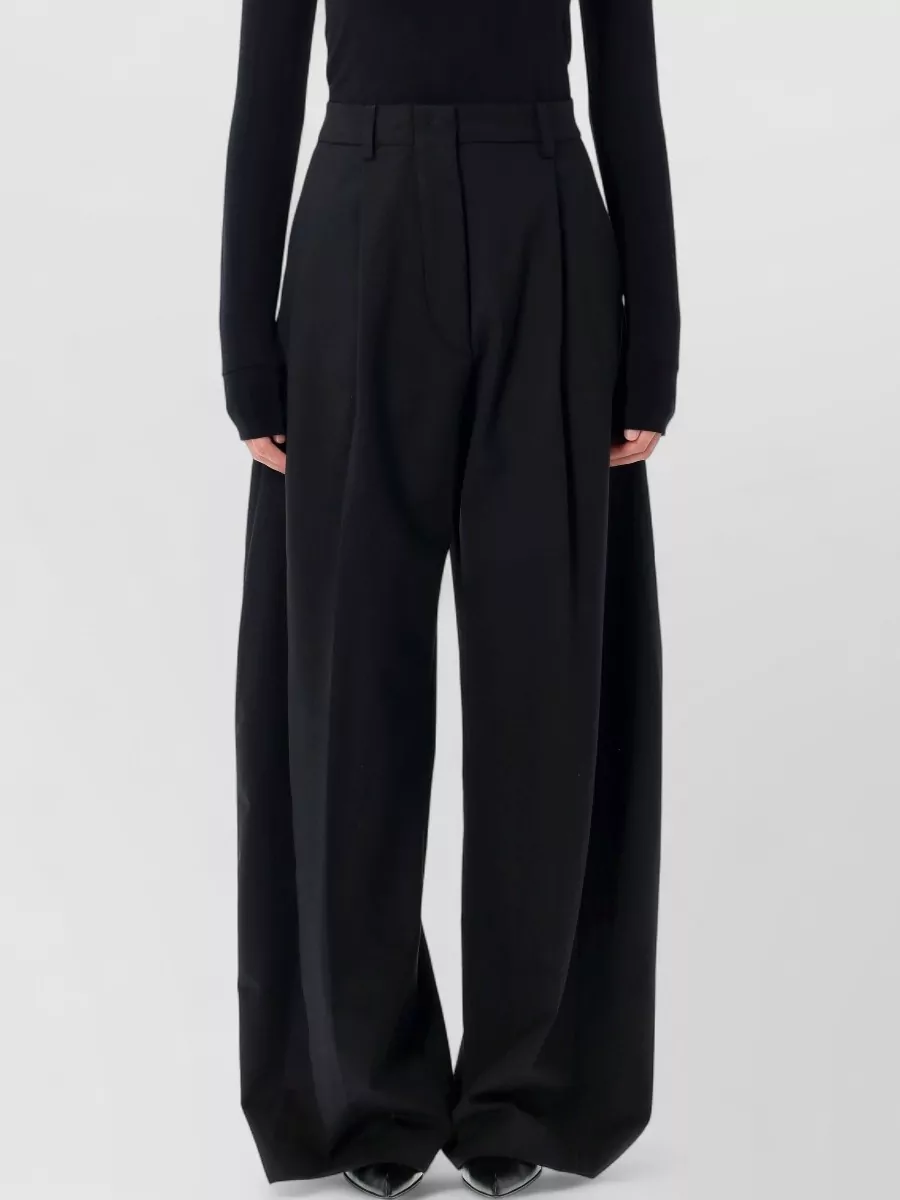 Thelatest Virgin Wool-Blend Pleated Wide-Leg Trousers
