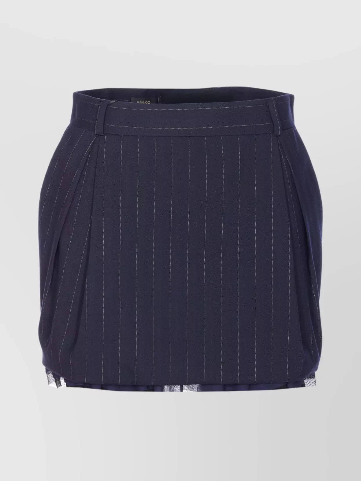 Pinko Mini Skirt With Pinstripe And Pleats In Blue