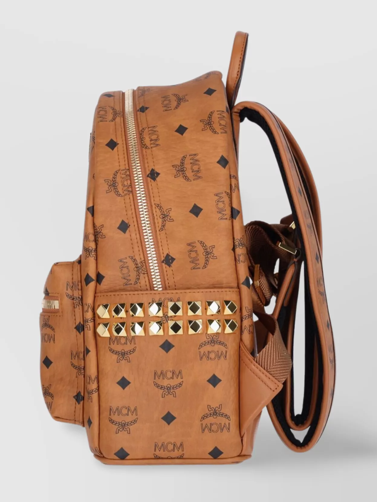 Mcm Adjustable Strap Backpack Gold Hardware