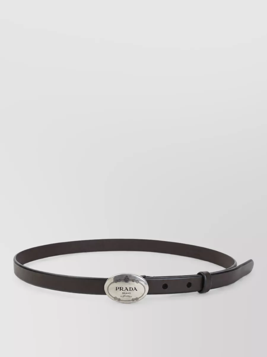 Prada calf leather slim belt