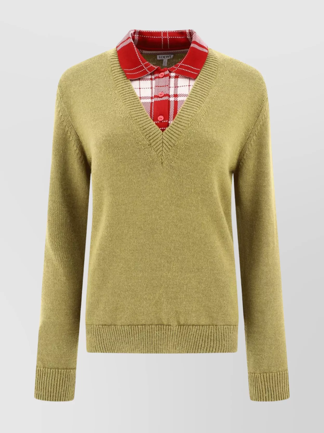 Loewe Layered V-neck Knit Sweater In Multi