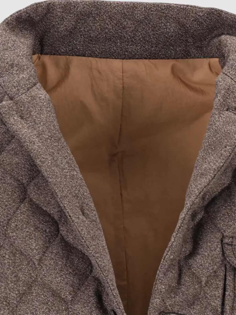 Emporio Armani Virgin Wool Quilted Padded Coat