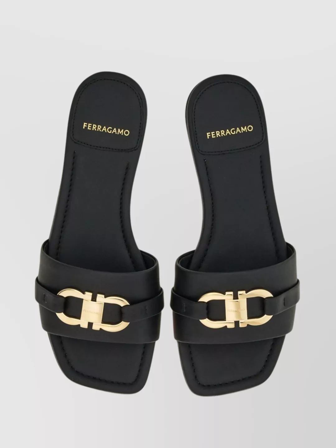 Ferragamo Calfskin Gancini Slide Sandals